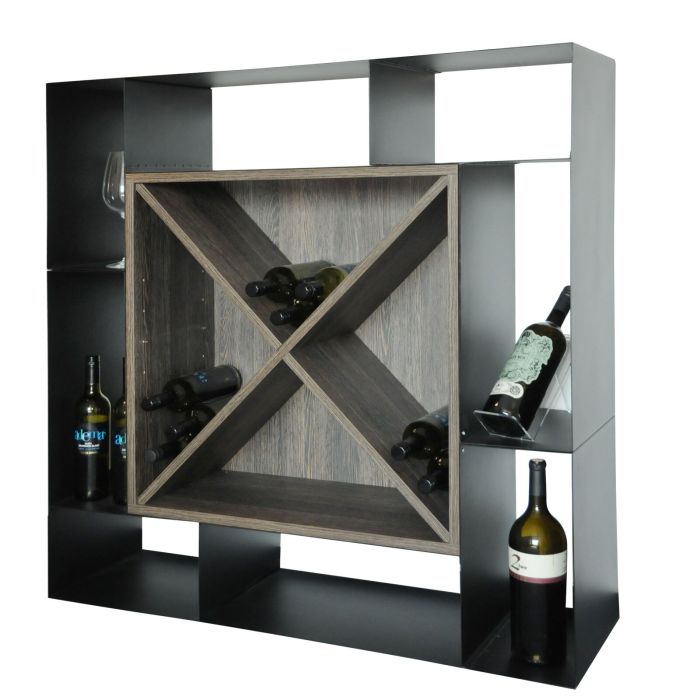 Cantina vino NERO in legno, a X wengé