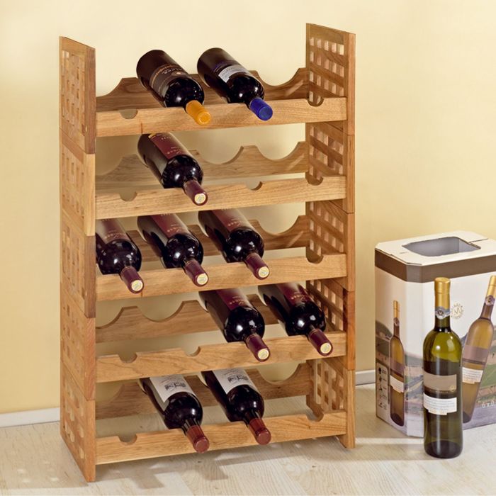 Cantinetta vino NORDIC in legno noce/ Set da 5