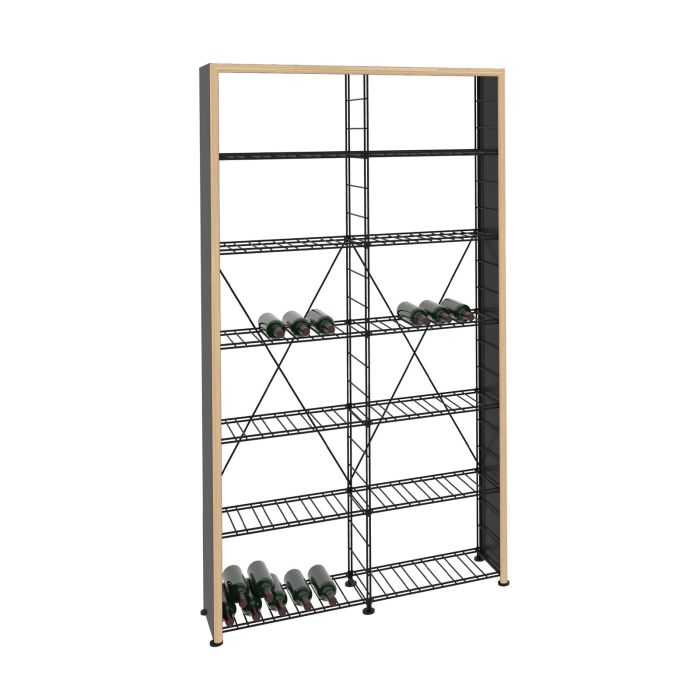 Portabottiglie LA CAVE, H 220 x L 123 cm, 12 ripiani, struttura in legno