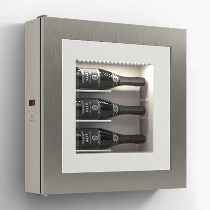 Portabottiglie da parete climatizzato per 3 bottiglie, modello 3