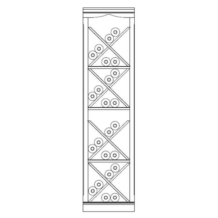 Sistema di portabottiglie Piemonte, modello 2, legno di abete, antracite