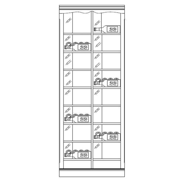 Sistema di portabottiglie Piemonte, modello 7, acrilico/legno di abete, antracite