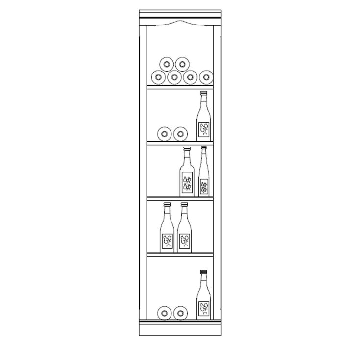 Weinregalsystem Piemont, Modell 1, Eichenfurnier, dunkelbraun