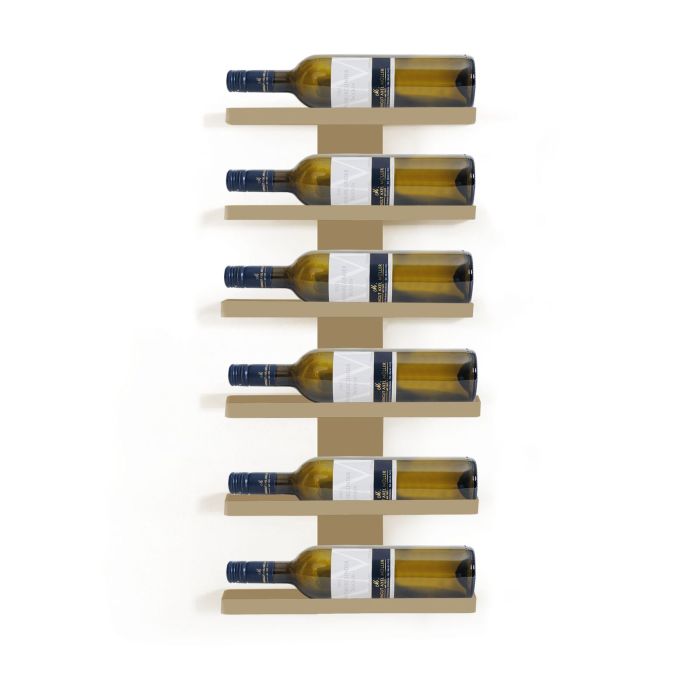 Portabottiglie da parete per 6 bottiglie da 0,75l, color oro