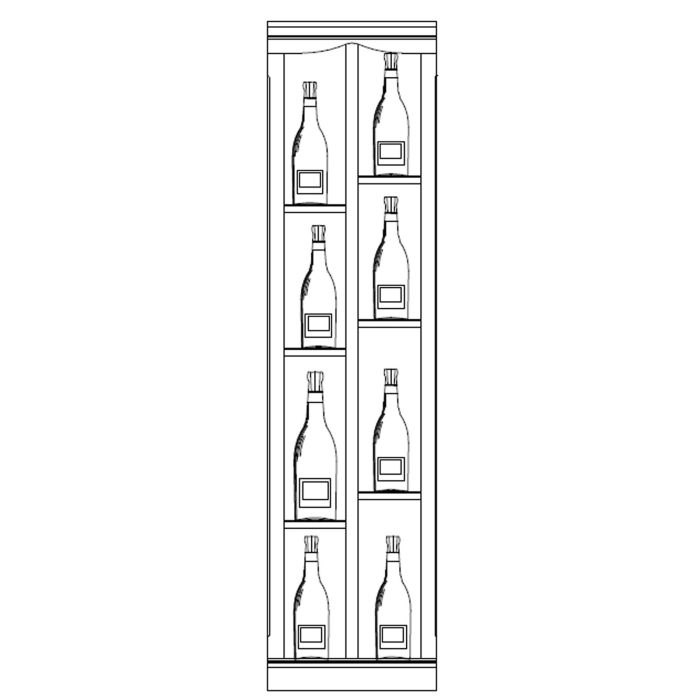 Sistema di portabottiglie Barolo, legno di abete, modello 2, marrone chiaro