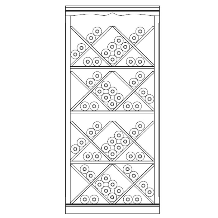 Sistema di portabottiglie Barolo, legno di abete, modello 11, marrone chiaro