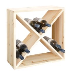 Portabottiglie "X-Cube" 50 cm, sistema modulare, naturale