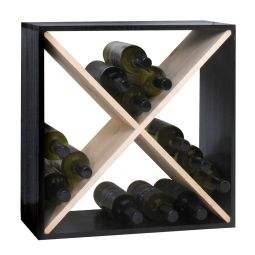 Portabottiglie 52 cm, X-Cube, nero-naturale