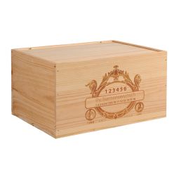 Cassa di vino in legno con incisione per 6 bottiglie, set di 6, (31,50 EUR / un.)