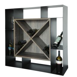 Cantina vino NERO in legno, a X wengé