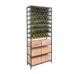 Scaffale Portabottiglie Cantina Vini in Metallo Nero 63x25x91 cm