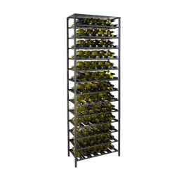 Portabottiglie Vino Da Parete Scaffale Metallo Vino Di Altezza 126 Cm Nero