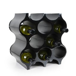 Portabottiglie vino con SET-UP sintetico/ nero