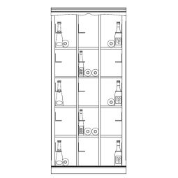 Sistema di portabottiglie Piemonte, modello 4, legno di abete, antracite