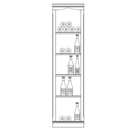 Weinregalsystem Piemont, Modell 1, Eichenfurnier, dunkelbraun