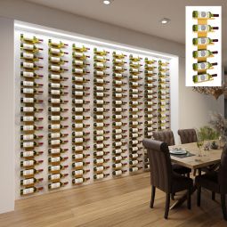 Portabottiglie da parete per 6 bottiglie da 0,75l, color oro