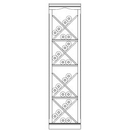 Sistema di portabottiglie Barolo, legno di abete, modello 3, marrone chiaro