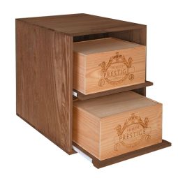 Portabottiglie 60 cm, 2 cassette per vino, PROF 60 cm, tinto marrone