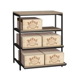 Portabottiglie in metallo BLACK PURE, modello 6 con cassetti per casse di vino, P 60 cm